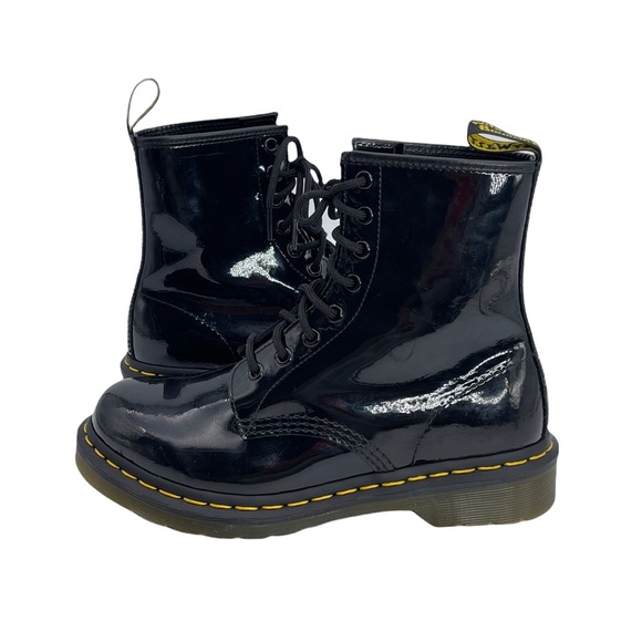 Dr. Martens Shoes - Doc Martens Air Wair Women Black Shinny Boots 1460 W Size 6 UK / 39 EU / 8 US L